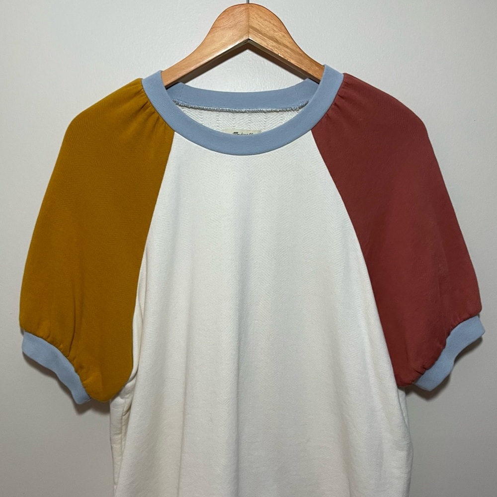 Madewell Puff Sleeve Sweatshirt Tee - Picture 2 of 7